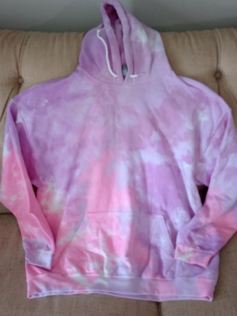 Dyenomite Tie Dye Hoodie 100% Cotton Men's XL, Cotton Candy pattern, NEW